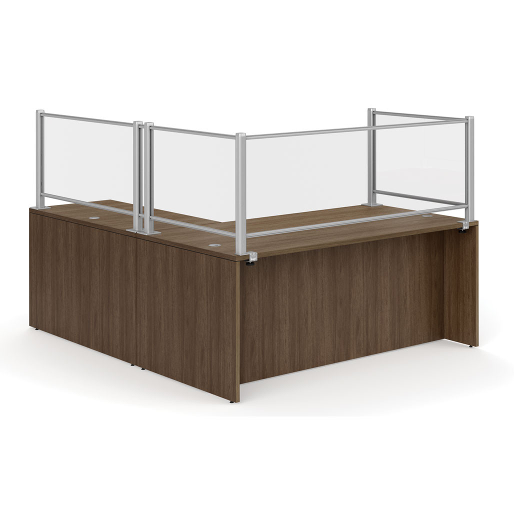 OfficeSource | Borders II | Clear Acrylic Panel w/ Transaction Spacing - 66"W x 24"H