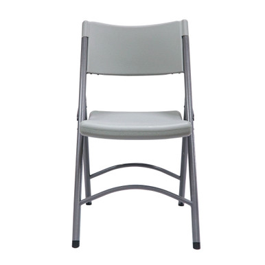 OfficeSource | Blow Molded Folding Chairs | Plastic Blow-Molded Folding Chair - Gray with Gray Frame - Gray – view 9