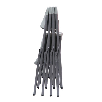 OfficeSource | Blow Molded Folding Chairs | Plastic Blow-Molded Folding Chair - Gray with Gray Frame - Gray – view 11