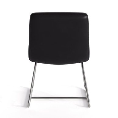 OfficeSource | Sutton | Upholstered Lounge Chair with Sled Base - Light Gray w/ Black Frame – view 10