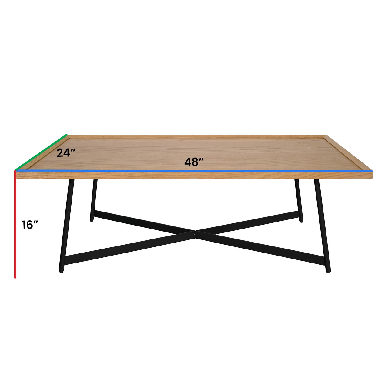 OfficeSource | Declan | 24" x 48"W Rectangular Coffee Table
