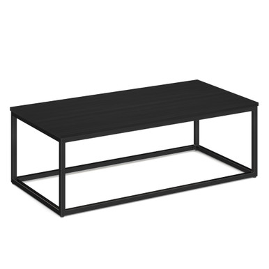 Lenox 24'' x 48'' Rectangular  Coffee Table with Black Metal Base - Espresso - Black – view 4