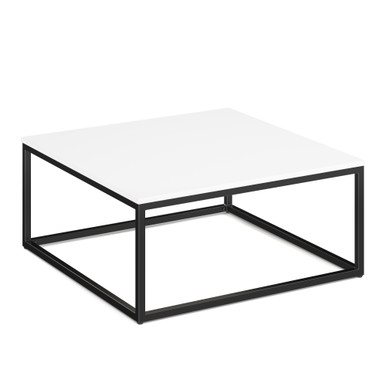Lenox 36'' Square Coffee Table with Black Metal Base - Java - Black – view 9