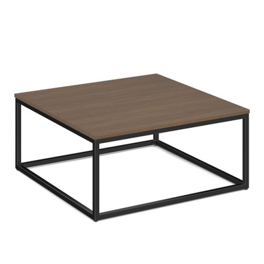 Lenox 36'' Square Coffee Table with Black Metal Base - Java - Black – view 10