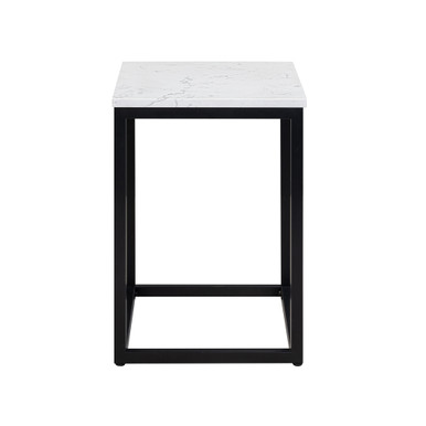 Lenox 22'' x 16'' Rectangular  Side Table with Black Metal Base - Coastal Gray - Black – view 12