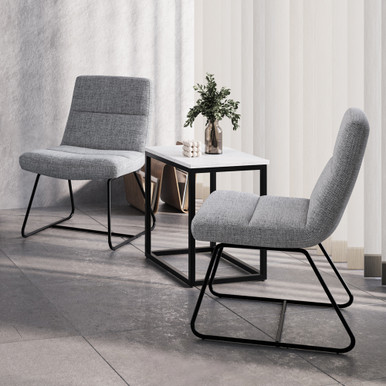 Lenox 22'' x 16'' Rectangular  Side Table with Black Metal Base - Coastal Gray - Black – view 16