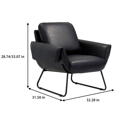 OfficeSource | Peyton | Upholstered Lounge Chair - Onyx - Black – view 9