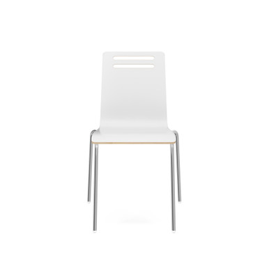 Rowan Square Bentwood Standard Height Café Chair - Set of 2 - White - Chrome – view 10