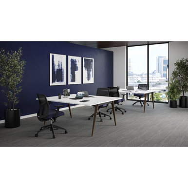 OfficeSource Starlight Mid Back Basic Task Chair with Black Frame - Charcoal Fabric – view 13