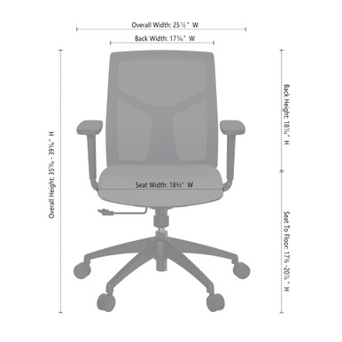 OfficeSource Starlight Mid Back Basic Task Chair with Black Frame - Charcoal Fabric – view 11