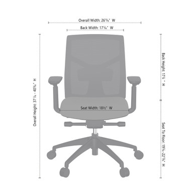 OfficeSource Starlight Mid Back Luxe Task Chair with Black Frame and Seat Slider - Navy Blue Fabric – view 11