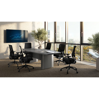 OfficeSource Starlight High Back Luxe Task Chair with Black Frame and Seat Slider - Black Fabric – view 16