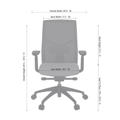 OfficeSource Starlight High Back Luxe Task Chair with Black Frame and Seat Slider - Black Fabric – view 14