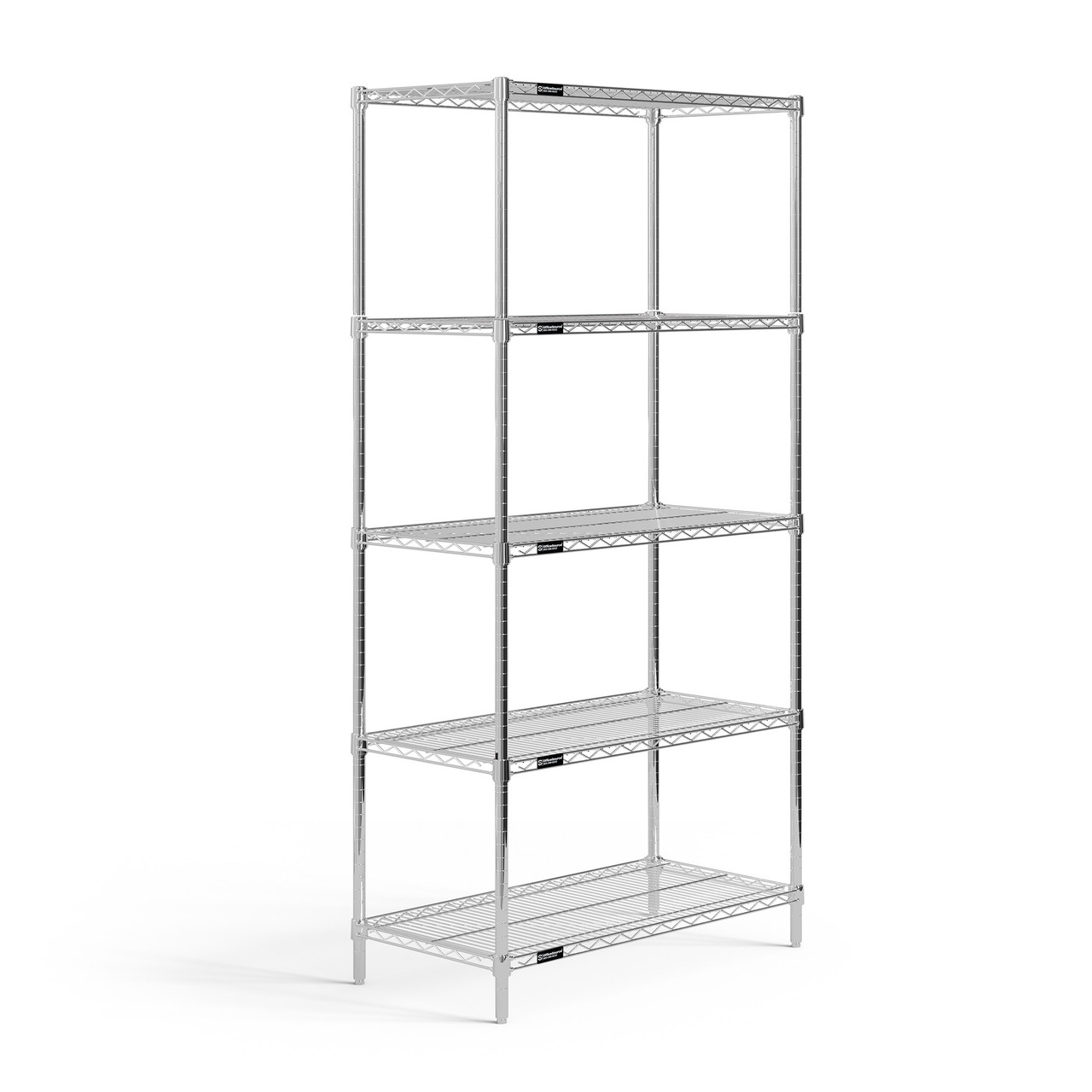 OfficeSource 5-Shelf 36"Wx18"Dx72"H Wire Rack
