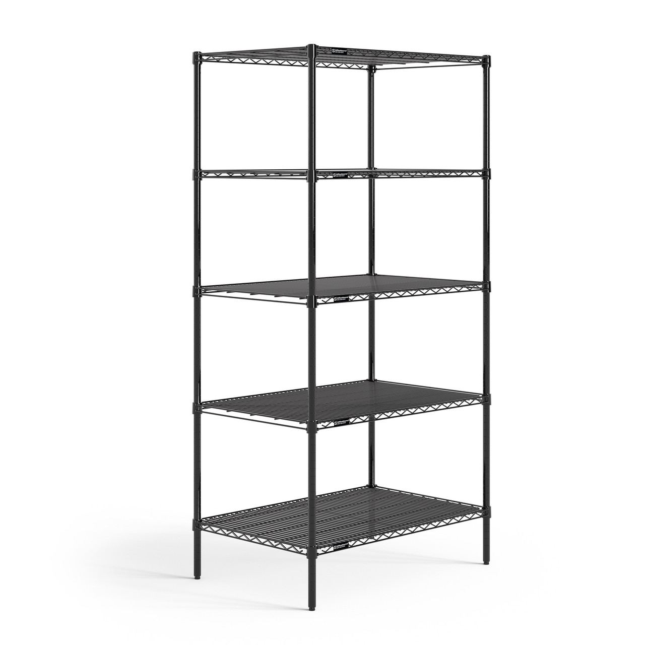 OfficeSource 5-Shelf 36"Wx24"Dx72"H Wire Rack