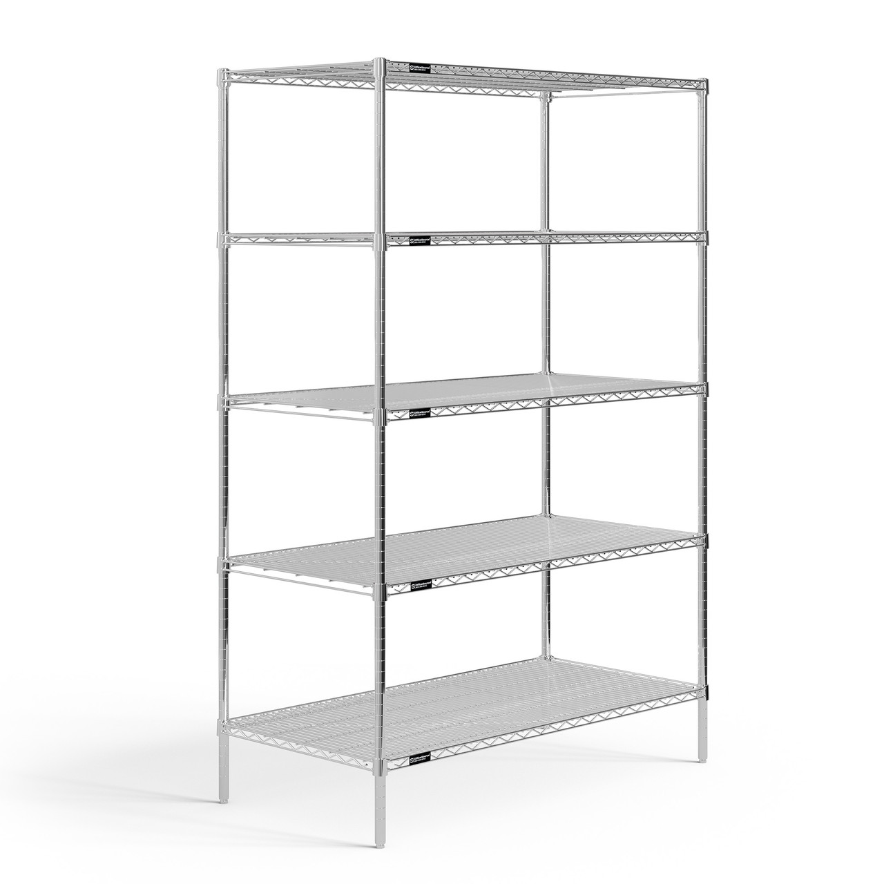 OfficeSource 5-Shelf 48"Wx24"Dx72"H Wire Rack