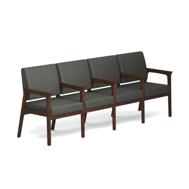 OfficeSource Aiden 4-Seater with Full Arm - Black Fabric - Mocha – view 12