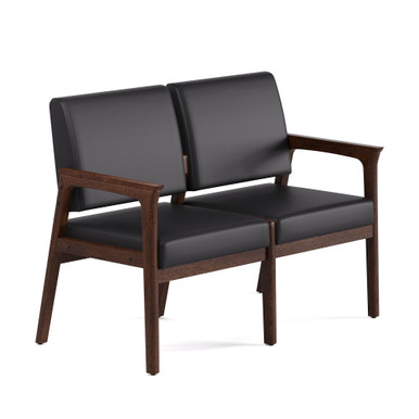 OfficeSource Aiden 2-Seater with Half Arm - Smoke PU Leather - Mocha – view 11