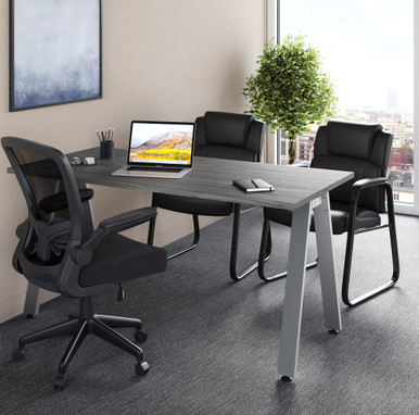 OfficeSource Brady Executive Guest Chair with Sled Base - Black PU Leather – view 10