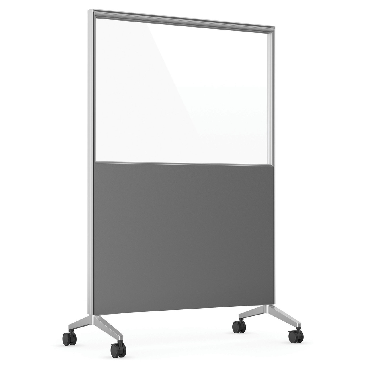 OfficeSource | Spry Mobile Acrylic Board | 48" X 72" Combo Panel - Charcoal Laminate with Clear Acrylic