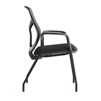 OfficeSource Starlight Executive Guest Chair with Black Frame - Light Gray Fabric – view 11