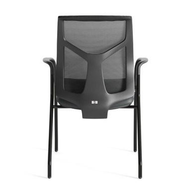 OfficeSource Starlight Executive Guest Chair with Black Frame - Light Gray Fabric – view 13