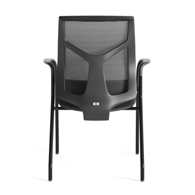 OfficeSource Starlight Executive Guest Chair with Black Frame - Light Gray Fabric – view 10