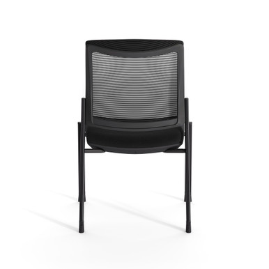 OfficeSource | Duo | 2-in-1 Stacking Chair - Black PU Leather - Black – view 14
