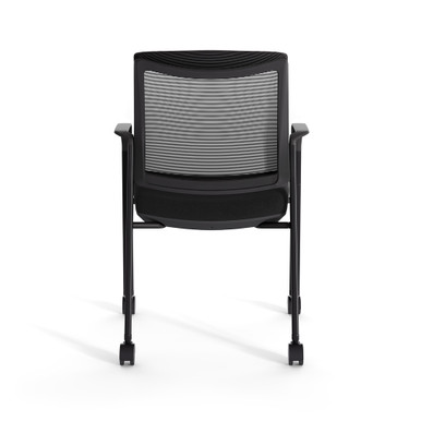 OfficeSource | Duo | 2-in-1 Stacking Chair - Black PU Leather - Black – view 11
