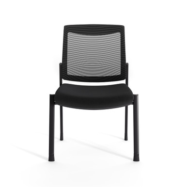 OfficeSource | Duo | 2-in-1 Stacking Chair - Black PU Leather - Black – view 10