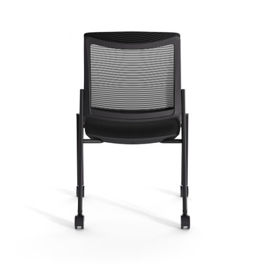 OfficeSource | Duo | 2-in-1 Stacking Chair - Black PU Leather - Black – view 13