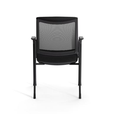 OfficeSource | Duo | 2-in-1 Stacking Chair - Black PU Leather - Black – view 12