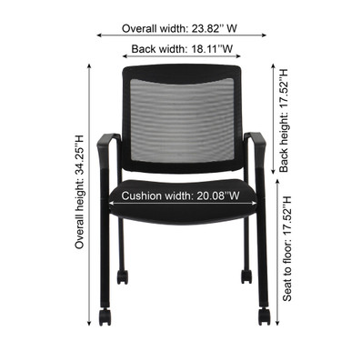 OfficeSource | Duo | 2-in-1 Stacking Chair - Black PU Leather - Black – view 15