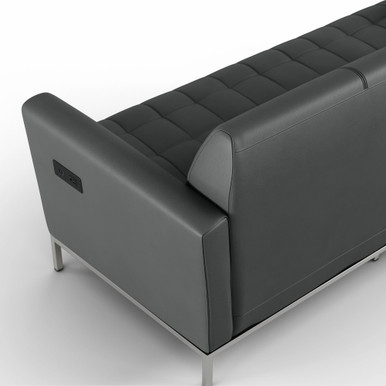 Parker Sofa - Pewter - Chrome – view 11