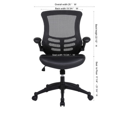 Serene 2.0 Bonded Leather Flip Arm Task Chair - Black - Black – view 10