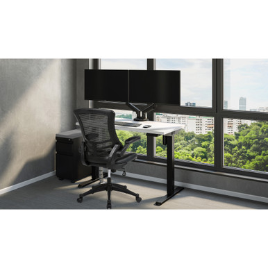 Serene 2.0 Bonded Leather Flip Arm Task Chair - Black - Black – view 11