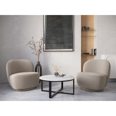 Aria Swivel Lounge Chair - Beige – view 13