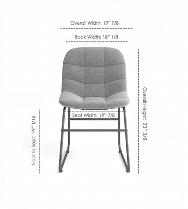 OfficeSource | Jaden | Fabric Guest Chair with Black Sled Base (Set of 2) - Lt Gray - Black – view 12