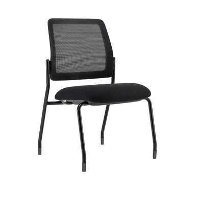 Starlight Armless Stacking Chair - Red Fabric - Black – view 18