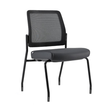 Starlight Armless Stacking Chair - Red Fabric - Black – view 22
