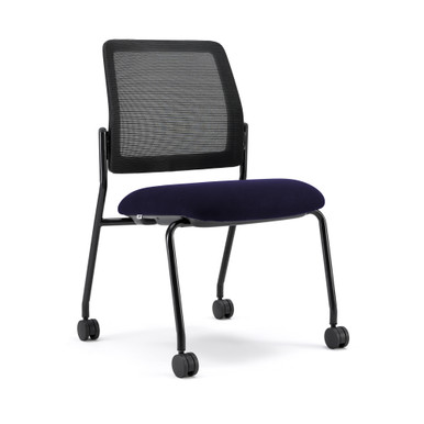 Starlight Armless Stacking Chair - Red Fabric - Black – view 19