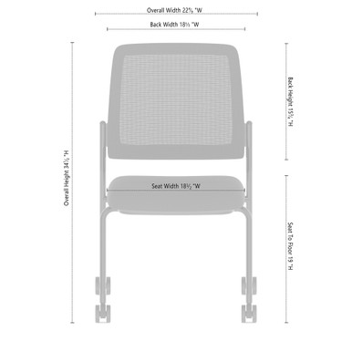 Starlight Armless Stacking Chair - Red Fabric - Black – view 25