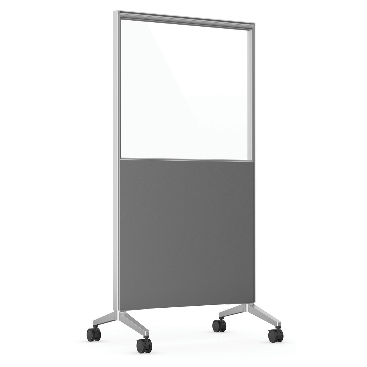 OfficeSource | Spry Mobile Acrylic Board | 36" X 72" Combo Panel - Charcoal Laminate with Clear Acrylic