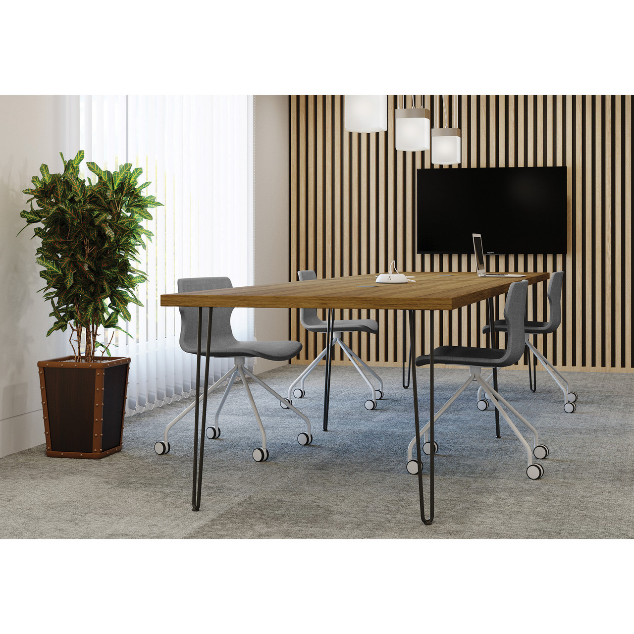 OfficeSource Conference/Multi-Purpose Tables 28" High Hairpin Leg