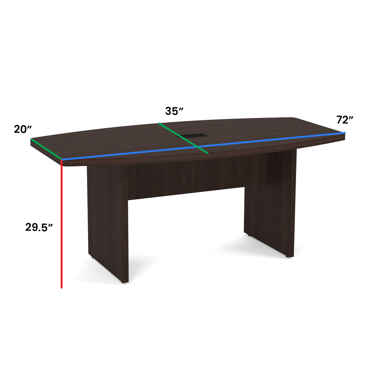 Boat Shaped Conference Table with Slab Base