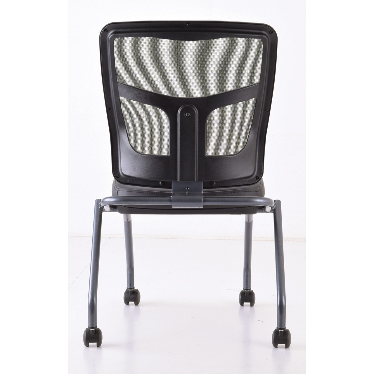 OfficeSource CoolMesh Collection Armless Nesting Chair with Titanium Gray Frame