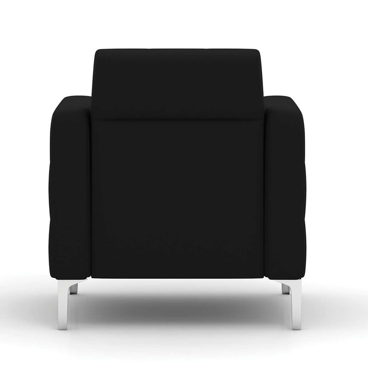 OfficeSource | Draper | Club Chair with Silver Metal Legs