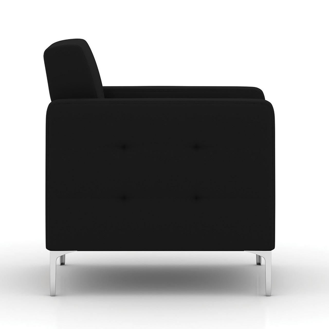 OfficeSource | Draper | Club Chair with Silver Metal Legs