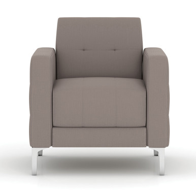 OfficeSource | Draper | Club Chair with Silver Metal Legs - Light Gray - Silver – view 11
