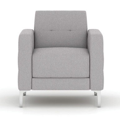 OfficeSource | Draper | Club Chair with Silver Metal Legs - Light Gray - Silver – view 10